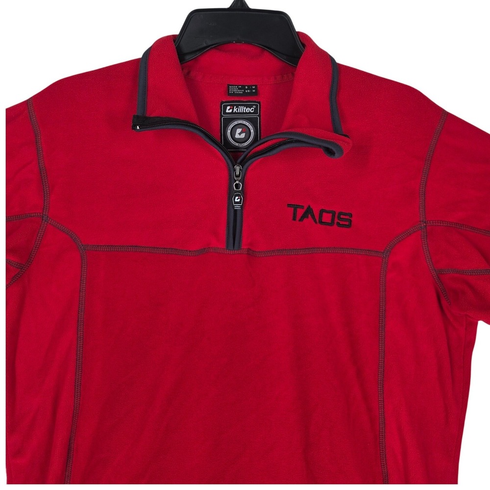 Killtec Taos Mens M Red 1/4 Zip Fleece Pullover Jacket Sweatshirt Ski Hiking